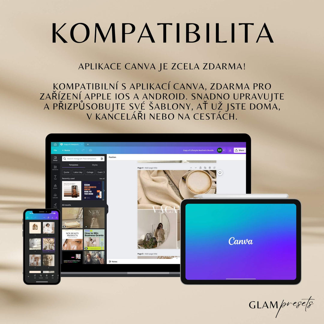 Glow Canva šablony